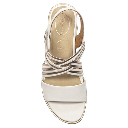 Tamaris Women's White Rosegold Sandals