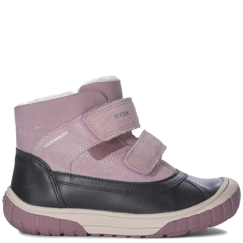 GEOX Children's Girls' insulated Velcro boots Black/Rose
