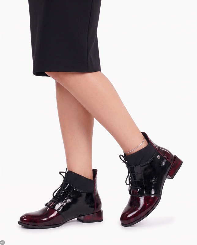 Maciejka 04744-29/00-7 Burgundy Lace-up Boots