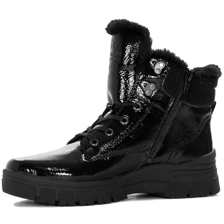 Remonte Women's Black Pattented Warmed Boots