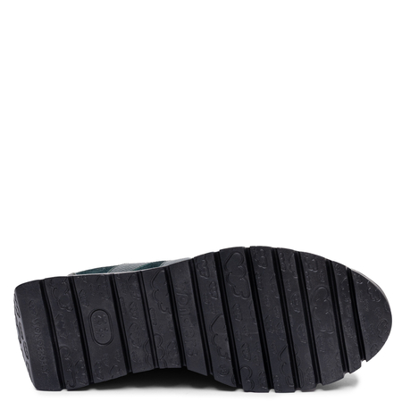Wonders Women's Leather Platform Sneakers Green A-24110