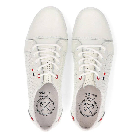 Filippo White Flat Shoes