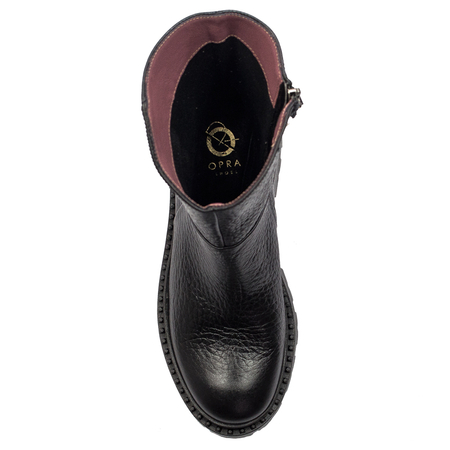 Opra Hana Black Botki Damskie Skórzane