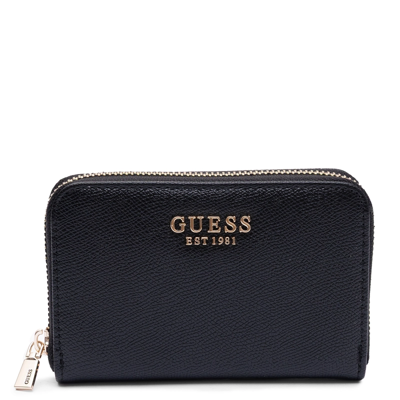 GUESS Women's Small Saffiano Faux Leather Wallet Black SWBG7898140-BLACK