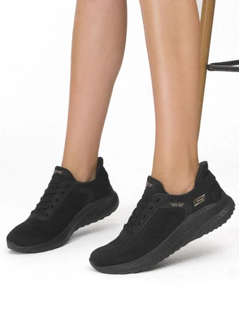 Skechers Sneakersy damskie Slips-Ins Vegan wsuwane Black