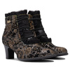Laura Vita Heeled Ankle Boots Boho Floral With Zipper Black ELCODIEO-224-CAFE