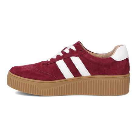 Filippo Sneakersy Damskie Skórzane Na Platformie Bordowe