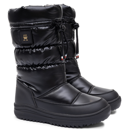 Tommy Hilfiger Wodoodporne Ocieplane Śniegowce Damskie Na Platformie Czarne T3AC-35207
