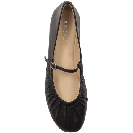 Inuovo Women's Leather Ballerinas Black