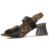 Maciejka Women's Heeled Leather Sandals Black
