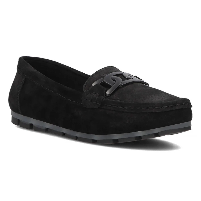 Filippo Women's Leather Moccasins Black