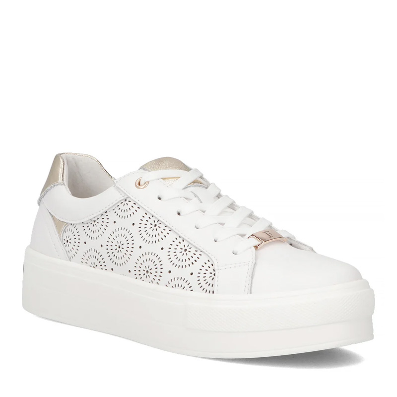 Filippo Skórzane Sneakersy Ażurowe Półbuty Białe DP7668-26-WH