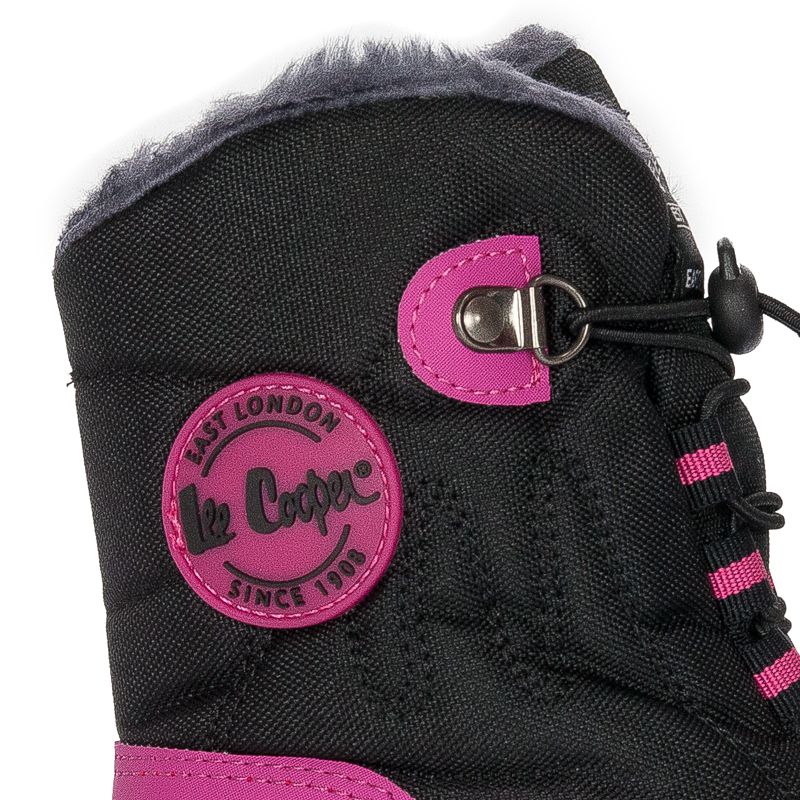Lee Cooper Śniegowce buty zimowe dziecięce Black/Fuchsia