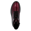 Rieker Patent Lace-Up Ankle Boots Warm Lining Burgundy Z2841-33-RED