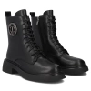 Filippo DBT6408 Skórzane botki damskie workery czarne z ozdobą