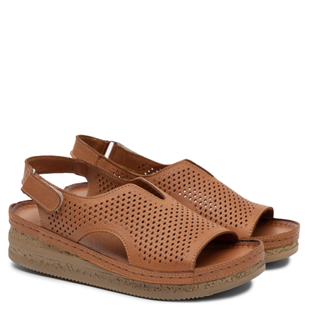 Maciejka Comfortable Openwork Wedge Sandals Fashionable Ginger L4494-29/00-1