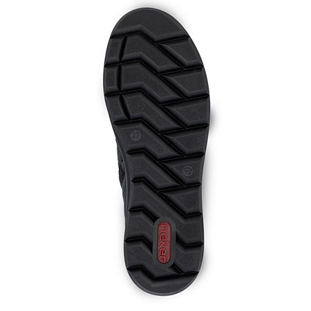 Rieker Ankle Boots Double-Zip Women’s Flat Heel Black Z0056-00-BLACK