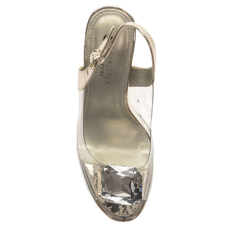 Sca'viola Women's Sandals On A High Heel Gold S-97
