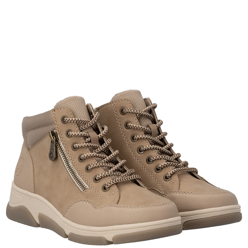 Rieker Insulated, Comfortable Lace-Up Ankle Boots, Beige L5601-20-BEIGE