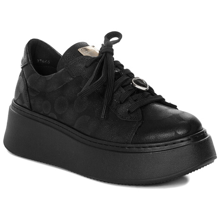 Maciejka Leather Platform Sneakers Black 06191-42/00-8