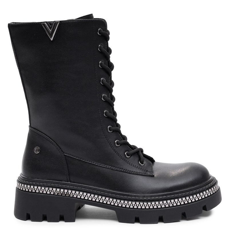 Maciejka Women's Leather Lace-Up Platform Boots Black K7733-01/00-7