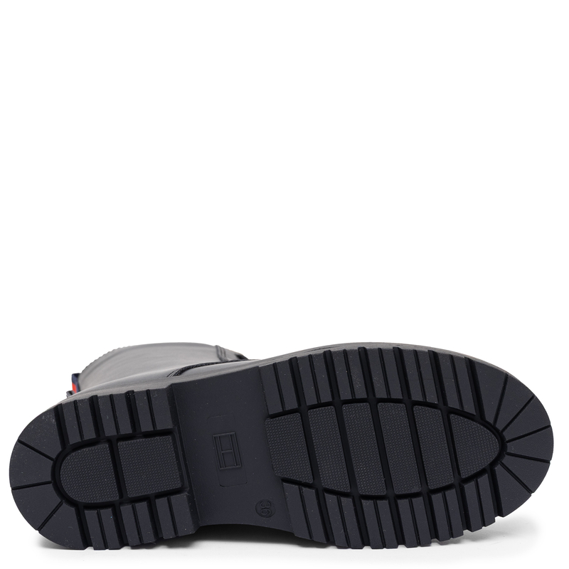 Tommy Hilfiger Modne Sznurowane Trzewiki Damskie Z Zamkiem Czarne T3A5-35157-BK