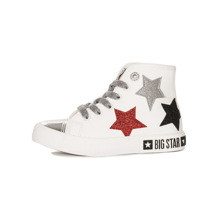 Big Star Trampki dziecięce dziewczęce wysokie White białe