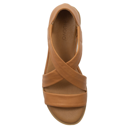 Inuovo Women's Leather Platform Sandals Brown