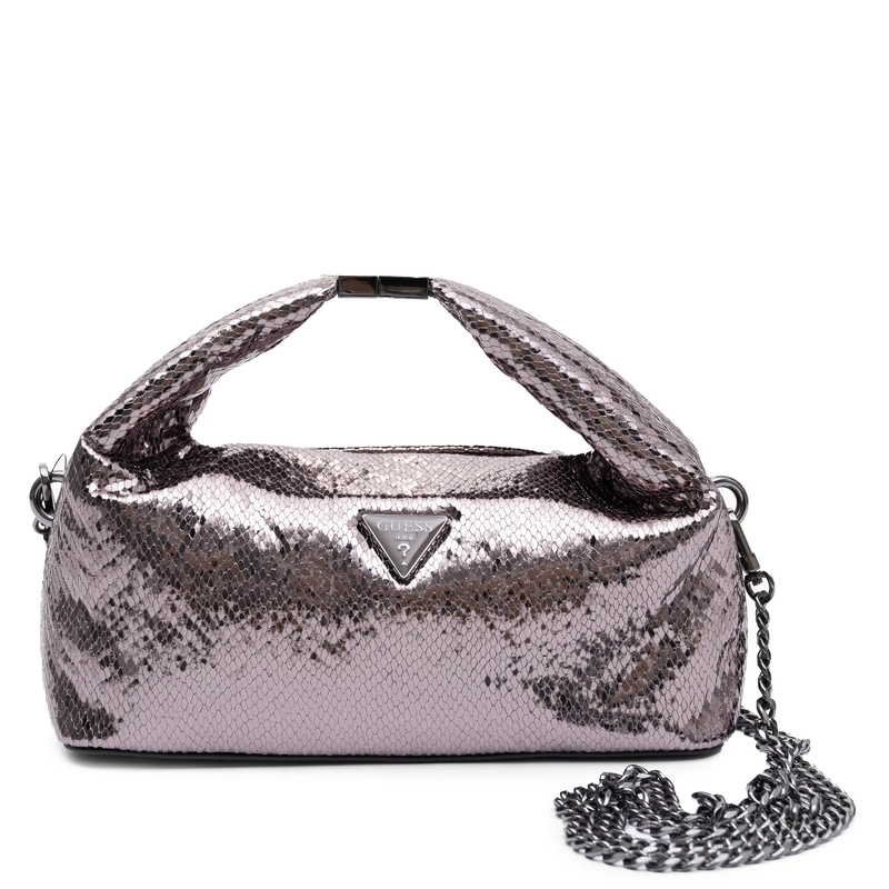 Guess Klasyczna Torebka Damska Błyszcząca HWKM2248740-PEWTER