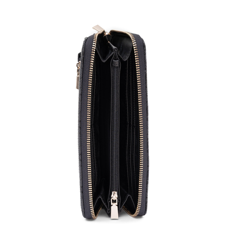 GUESS Portfel Damski Duży Zamek Wzór Czarny SWLG9648146-BLACK