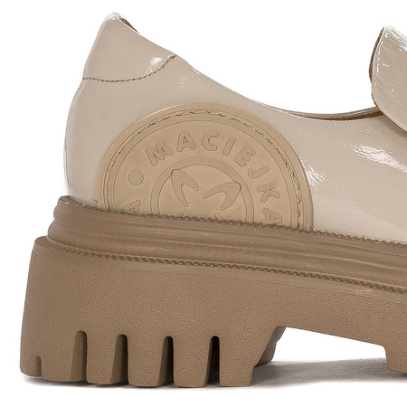 Maciejka Patent Leather Loafers Chunky Platform Light Beige 06294-22/00-8