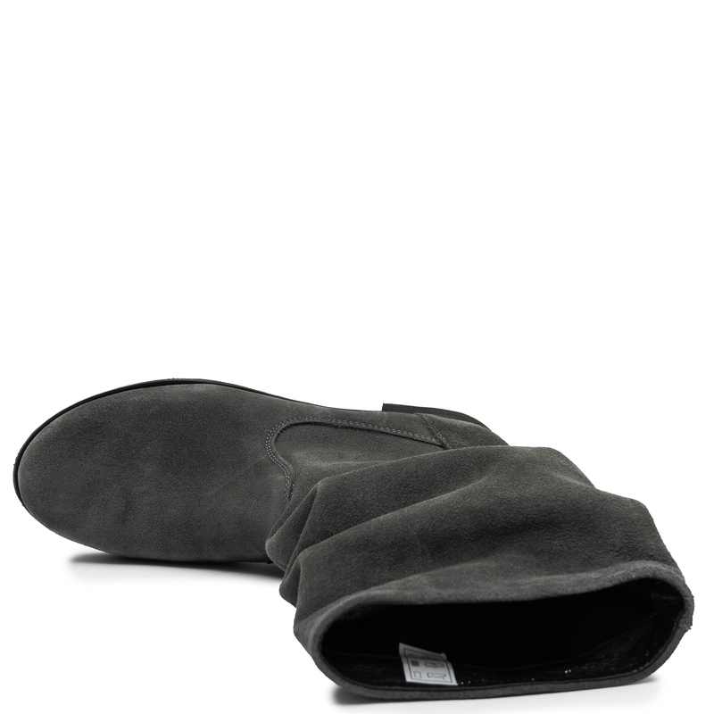 Maciejka Genuine Suede Leather Slouchy Boots Flat Heel Grey 5057W-13/00-6