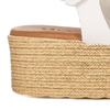 Maciejka White leather women's platform espadrillers sandals