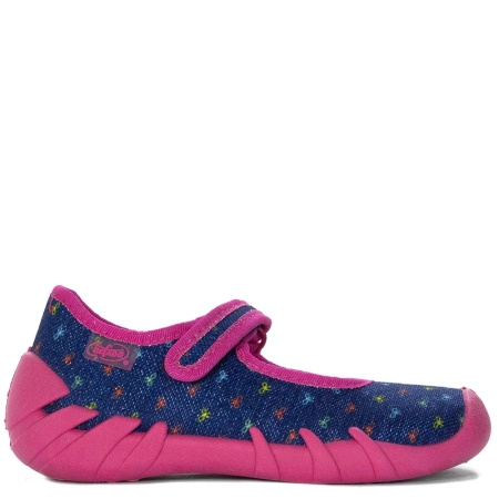 Befado Children's shoes for girls with Velcro Speedy Navy Blue + Pink