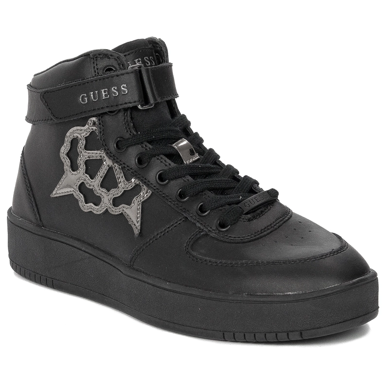 Guess Sneakersy damskie na platformie Vyves Black czarne