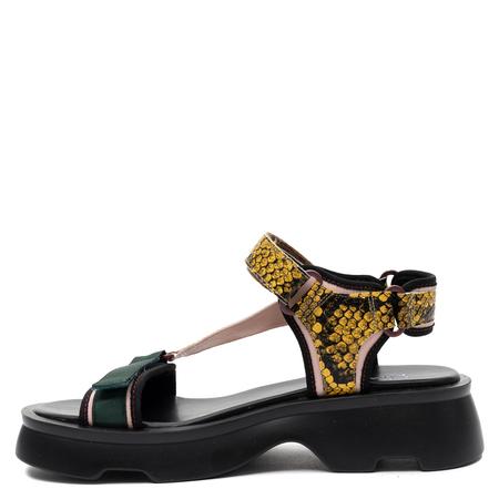 Maciejka Leather Platform Sandals Snake-Print Multicolour K7433-15/00-7
