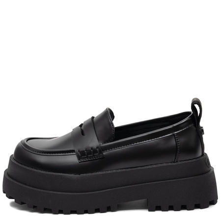 Buffalo Aspha Loafer Półbuty na Grubej Platformie Czarne 1624086-BLK