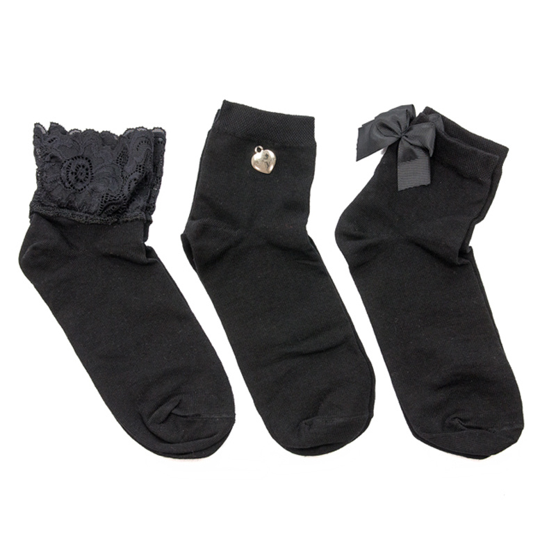 A set of Milena exclusive socks, lace, bow, pendant Heart