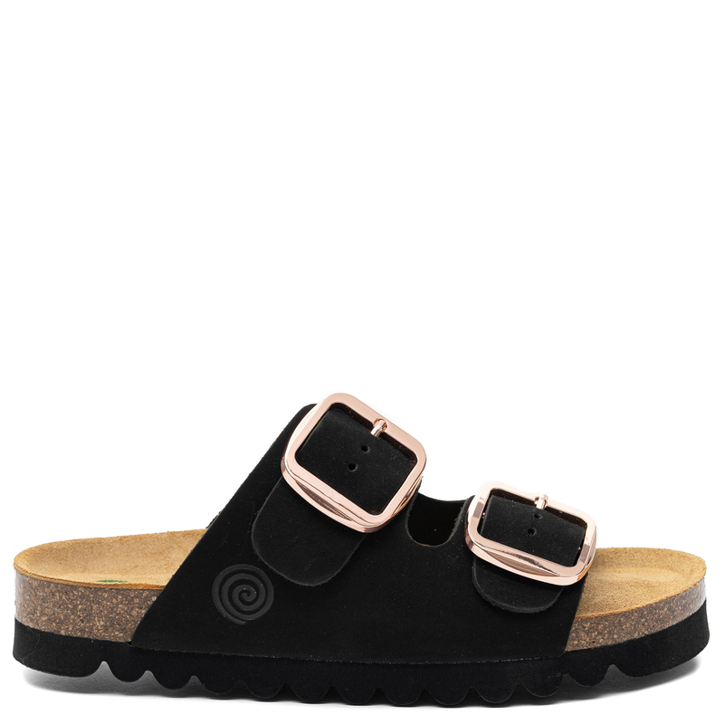 Dr. Brinkmann Bonillo Leather Slides Anatomical Black 700809-01-BONILLO