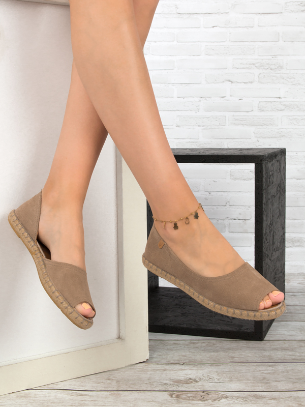 Verbenas Cruz Espadryle Zamszowe Beżowe CRUZ-SER-PIEDRA
