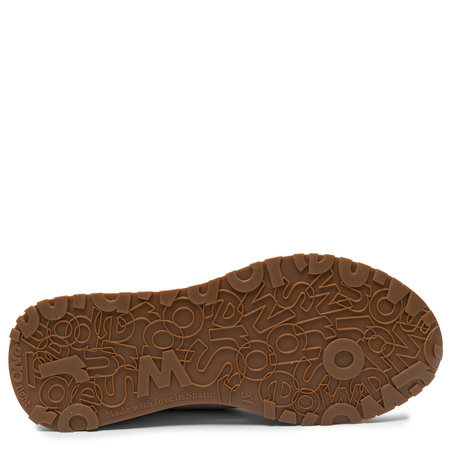 Wonders Leather Retro Running Sneakers Lightweight Sole Beige-Brown A-4802-CON-TAUPE