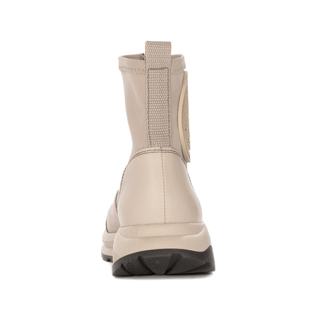 Maciejka Leather-Fabric Ankle Boots Front-Zip Light Beige 06297-22/00-8