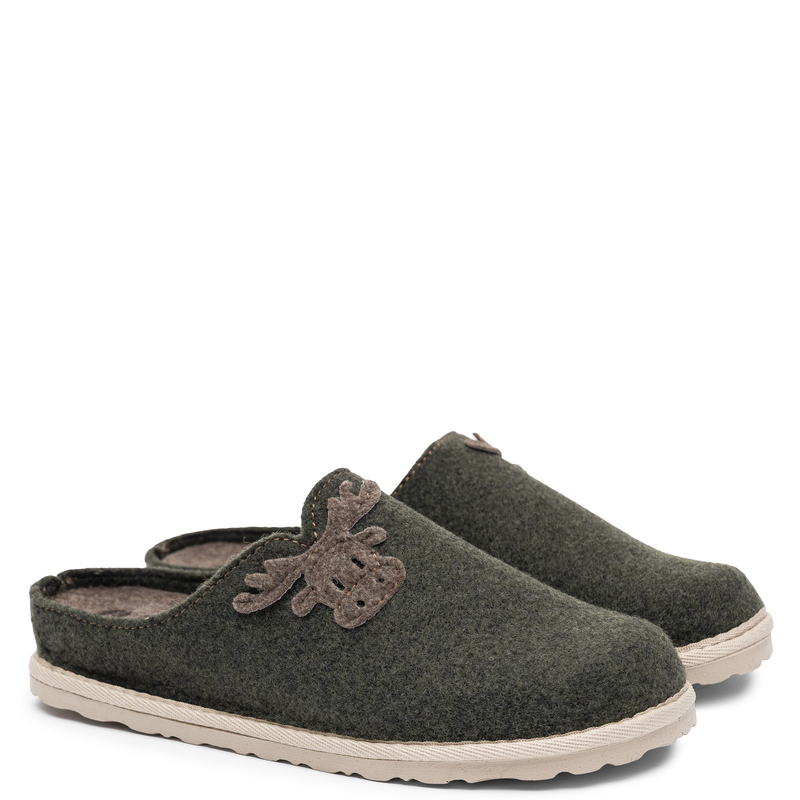 Inblu Warm Felt Slip-On Women's Slippers Green CS000049-TUNDRA