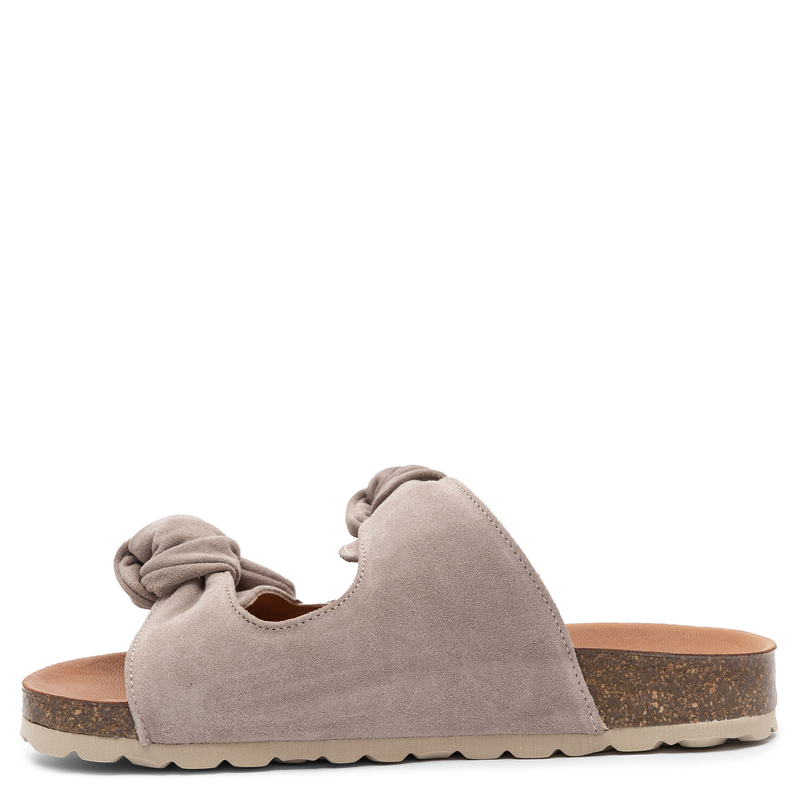 Verbenas Rain Natural Suede Knotted Slides Beige RAIN-VELOUR-PIE