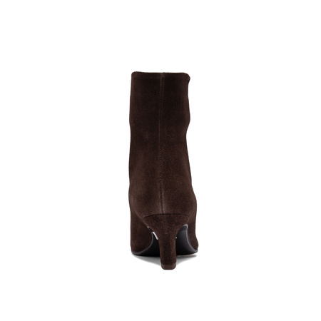 Boccato Women's Leather Velvet Brown Ankle Boots