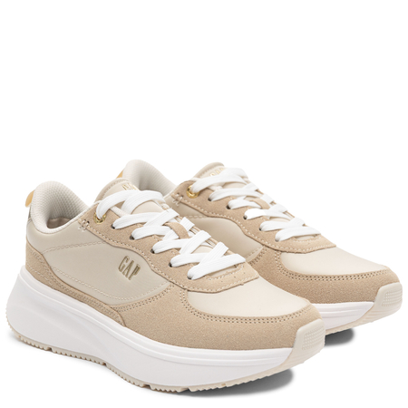 GAP Beige Platform Sneakers Gold Logo GPW6155300049