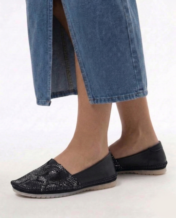 Maciejka Leather Lords Snake Pattern Black Grey 1930W-49-00-0