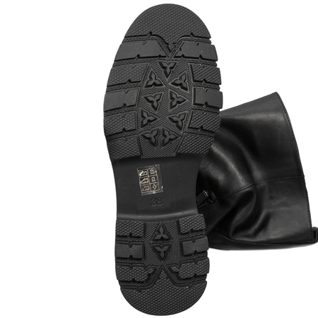 Boccato Kozaki damskie skórzane ocieplane czarny Black