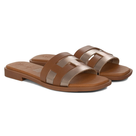 Maciejka Women's Flip-Flops Brown Gold