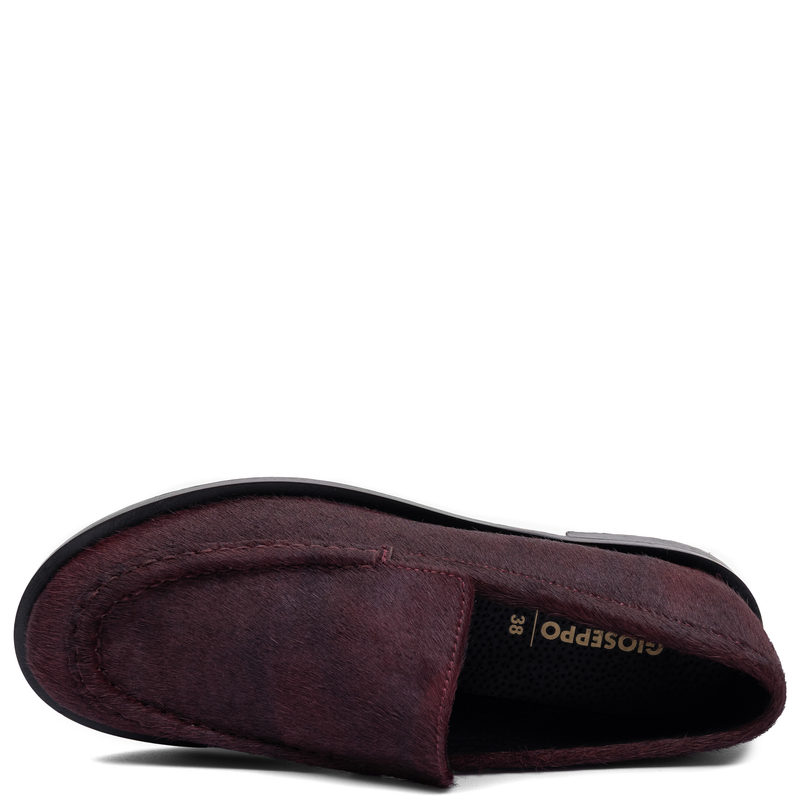 Gioseppo Skórzane Półbuty Damskie Bordowe 80770-BURGUNDY